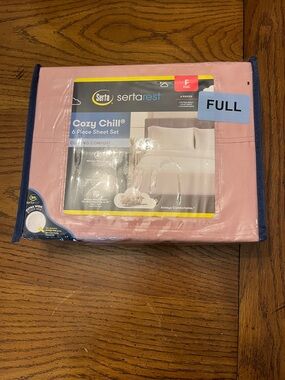 Serta Pink Cozy Chill Sheet Set - Full, new